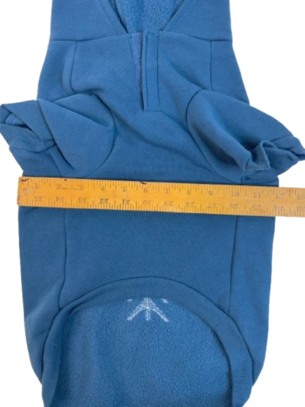 Blue Dog Hoodie with White Snowflake